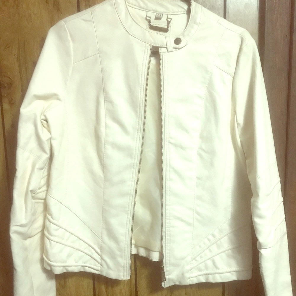 Off White faux leather jacket